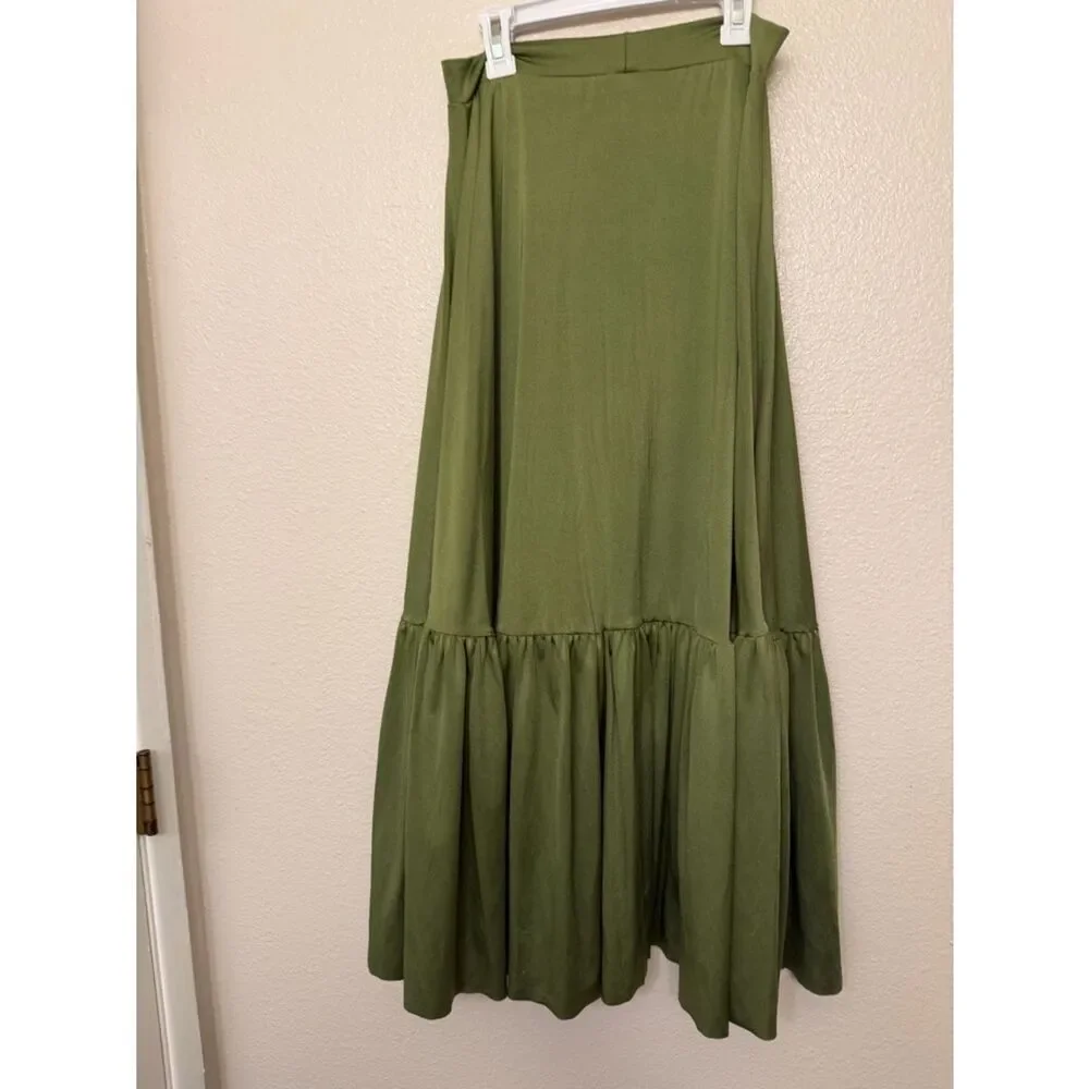 Kelle dance solo costume maxi skirt olive green shades of emotion 4307 MA adult